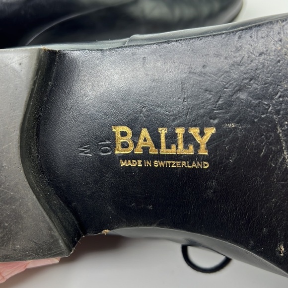 Bally of Switzerland Men's smooth black leather lace up oxfords - Picture 9 of 11